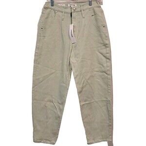 Vigoss Axl Balloon High Rise Pants Denim Jeans in Light Olive Green- Size 28 NWT